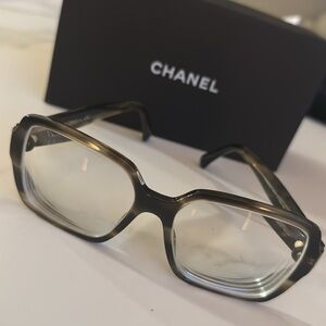 CHANEL Black and Tan Eyewear
